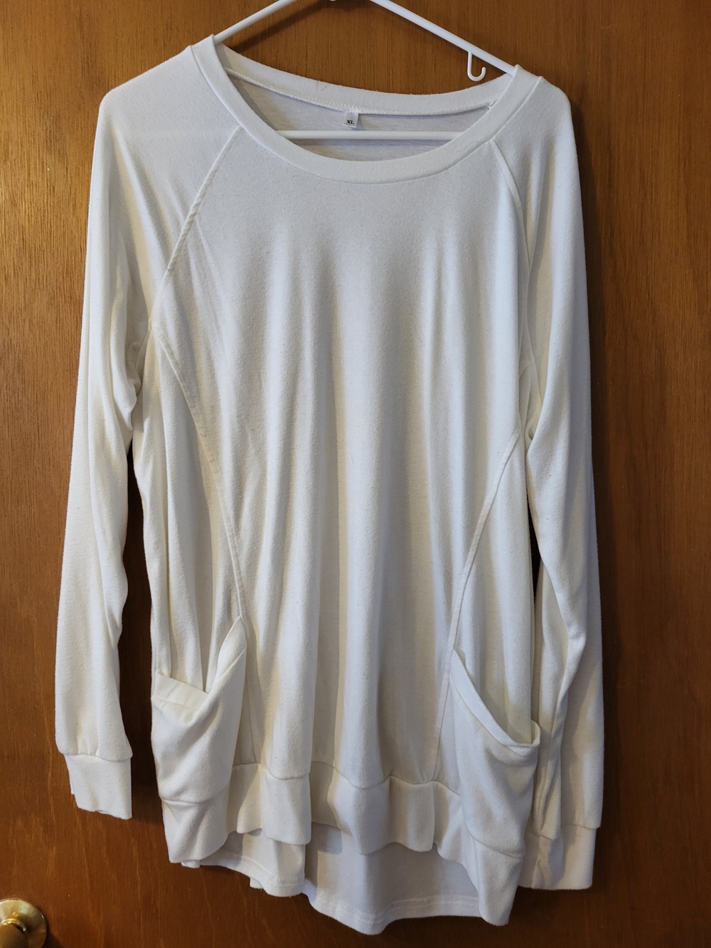 Women's Long Sleeve Pocket Tunic - White